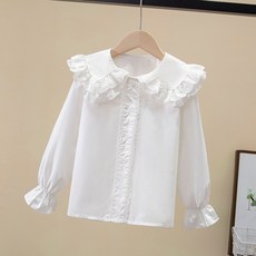 Iyumong 女童 Tricool 荷葉邊蕾絲襯衫