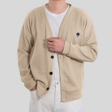 男士小熊刺繡V領針織開襟衫 T3005