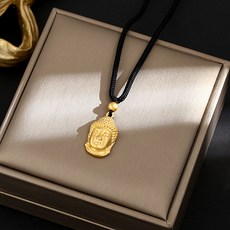 붓다베스트 소원성취 부처님 펜던트 블랙 로프 불교 목걸이