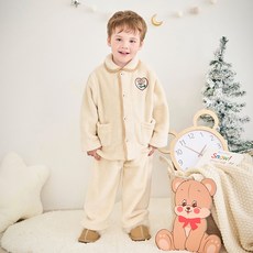 mollimelli friends 兒童款 柔軟小熊 溫暖睡衣套裝