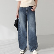 Pippin 女款斜線剪裁亮點男友風牛仔褲 #711100