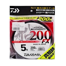 Daiwa D-FRON 船用子線 200FX 釣魚線 高強度碳纖維 耐磨不易斷裂, 5(200m), 1個