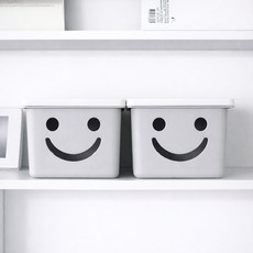 BONOHOUSE 摩登迷你快樂箱收納盒, 灰色, 2個