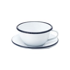 復古琺瑯馬克杯 10cm, 白色的, 1個