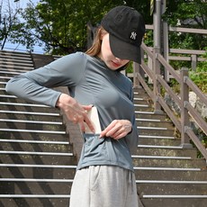 韓國 DURAN 女款刷毛彈性口袋運動T恤