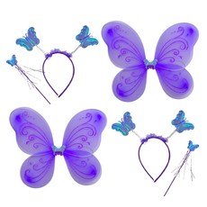 派對道具 仙女翅膀髮箍魔杖組 薰衣草 2組 均碼