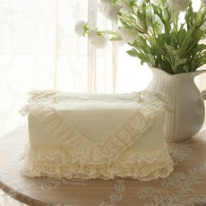 ANDCOTTON 荷葉邊可愛衛生紙盒, 象牙白