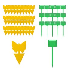 SMARTOY 害蟲防治黏性花園捕蟲器 30p + 花園固定叉 15p 套組, 混合色