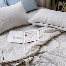 高級飯店式泡泡紗夏季寢具, 灰色, 被子