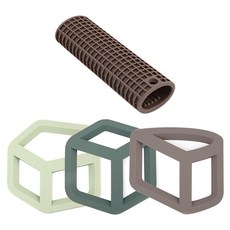 안조 실리콘 후라이팬 손잡이 + 냄비받침대 3종 세트, 손잡이(브라운), 냄비받침대(아보카도, 그린, 브라운), 1세트