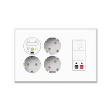 WONHA Ti2通訊插座待機3口+RJ45+喇叭口磨砂白雪, 1個