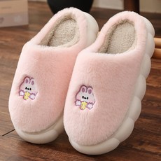 데이소이 귀여운 캐릭터 털 거실화, 02 핑크 토끼, 1개