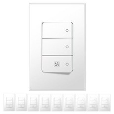 Boedam 三聯開關 排風扇 FAN 內建跳線 雪白色, 10個