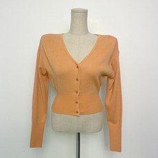 플랜데이 여성용 브이넥 슬림 숏 가디건