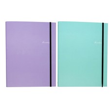 Pinkfoot 字母印花迷你活頁筆記本 2件組, 紫色，薄荷, 1套