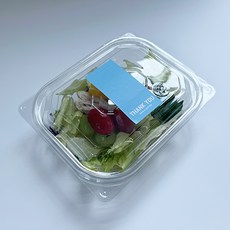 Tinapicnic 透明1格一次性容器 20p + 粉彩天藍色Thank you貼紙 20p 套組, 1套, 一次性容器 + 貼紙