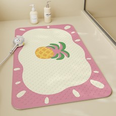 Daysoy 柔軟設計款吸附式浴室浴缸墊 70 x 40 cm, 14 粉紅鳳梨, 1個