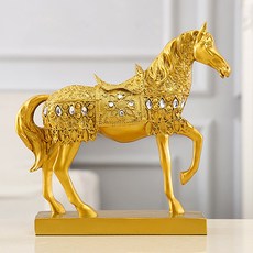 The Flow Company 客廳室內裝飾高雅馬匹擺件, 白金色