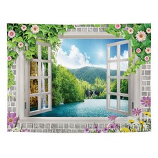 RaonToU 清新窗景大型掛毯, 5218