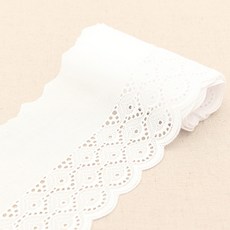 Lovable 圖案棉質刺繡蕾絲_白色(180cm), 白色的, 1件