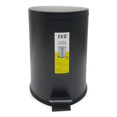 EKO 베이직 무소음 페달 휴지통 20L EK9624, 올 블랙무광, 1개