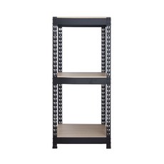 피피랙 국내생산 무볼트무소음 조립식앵글선반, 블랙, 3단