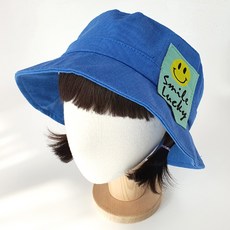 Woojooi 孩童微笑圖案刺繡漁夫帽