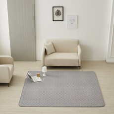 더안 탄소매트 침대 캠핑 시어서커 전기요 분리난방, 그레이, 라지킹 분리난방(180x200)