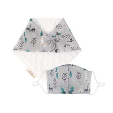 Coney Island 孩童立體耳繩可調口罩+超細纖維印花領巾