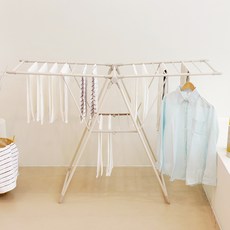 팬물산 이지라이프 튼튼한 대형 2단 간편 접이식 빨래건조대, 아이보리