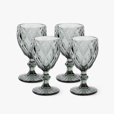 마리아꾸르끼 쓰임 티만티 고블렛잔 240ml, 클리어 스모키, 4개