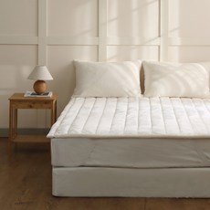FLORA 簡約超細纖維固定帶床墊, 象牙白