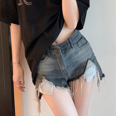 PEONIST 女士造型牛仔熱褲