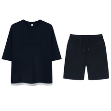 웨닐 남성용 무지 7부 티 반바지 세트 WUR_100