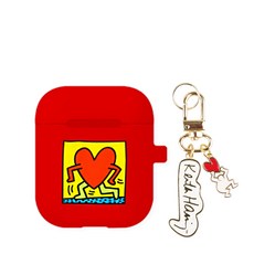 KEITH.HARING AirPods 保護殼 + 鑰匙圈組合, 單一商品, 走路愛心