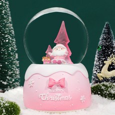 Querci 聖誕音樂盒水晶球 自動飄雪 坐姿聖誕老人, 混合顏色