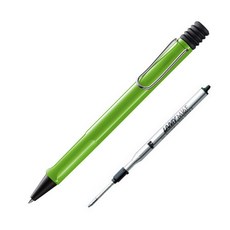 LAMY Safari 圓珠筆 1.0 毫米 + M16F 黑色圓珠筆筆芯 0.8 毫米套組, 原子筆(綠色)+筆盒(隨機出貨), 1組
