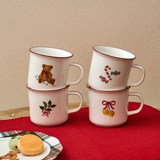 Modern House Holly Bear 馬克杯 290ml x 4件組, 1套, 混合色