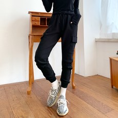 JAL BBA JEAN 女款天鵝絨綁帶工裝慢跑褲