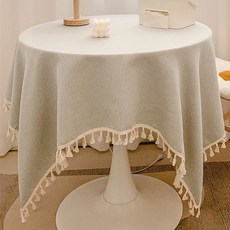 GUNU 감성 홈카페 식탁 테이블보, 연그레이, 1개, 90 x 90 cm