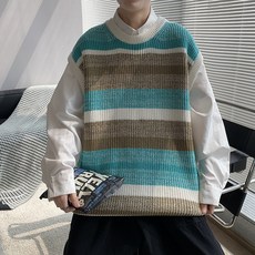 男款黑色101 Elliot條紋拼色背心 FC-2318990