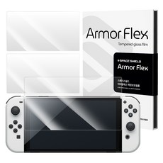 SPACE SHIELD 任天堂 Switch OLED 兼容 Armor Flex PET 高密合超薄螢幕保護貼 3片組, 1套, 單一商品, 透明