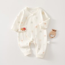 베베니즈 세로 골지 순면 배냇 우주복