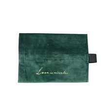 JCP 字母印花天鵝絨面紙盒, 綠色