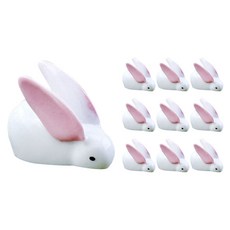 Soft Holic 白色兔子玻璃盆栽花盆居家飾品 10入, 混合色