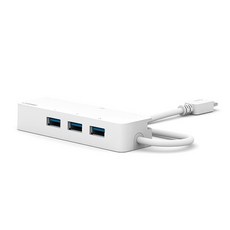 ipTIME 千兆網卡 3 口 USB 集線器 U1003C, 白色的