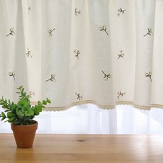 草本刺繡窗簾, 自然原色