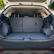 모트라이너 자동차 트렁크 풀커버 세트, 제네시스 GV80(페이스리프트 / 신형)6인승, 블랙