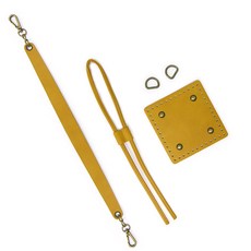 Knitt NEW 迷你方形包包製作材料多合一套組, 芥末黃, 1套