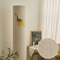 BEBE DECO 亞麻立式空調防塵罩 花卉款, 自然米色